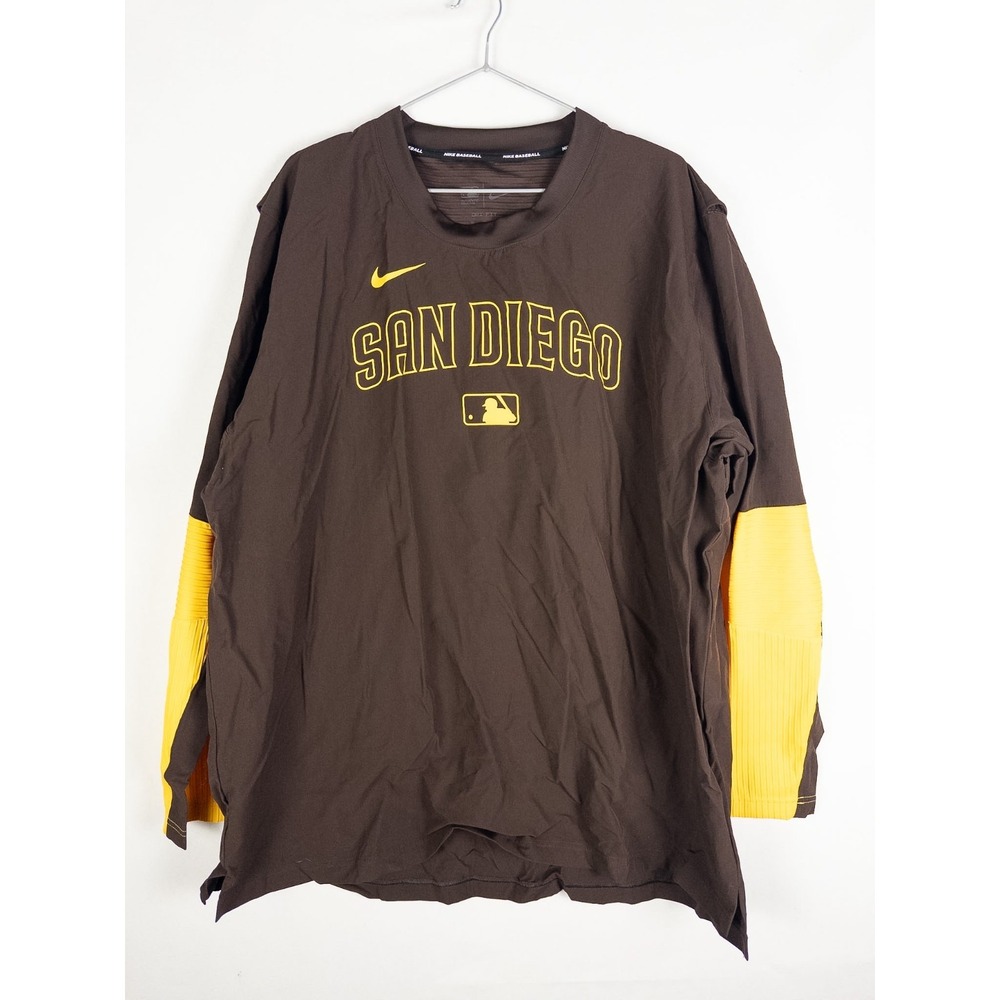 Nike San Diego Padres Authentic Collection Pullover Brown Gold XL Dri-FIT Mens